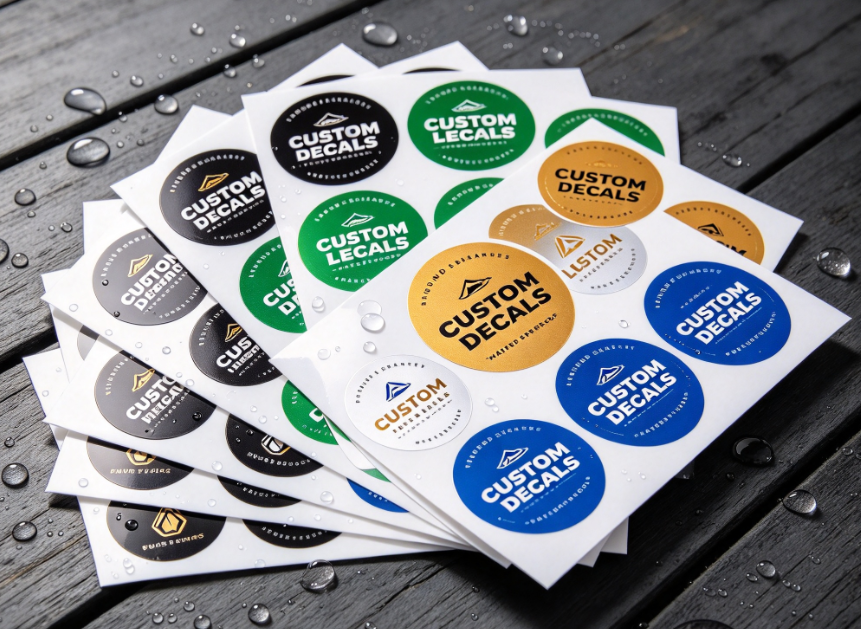 Custom printed roll plastic waterproof synthetic paper adhesive vinyl polyvinyl chloride circular brand logo waterproof stickers